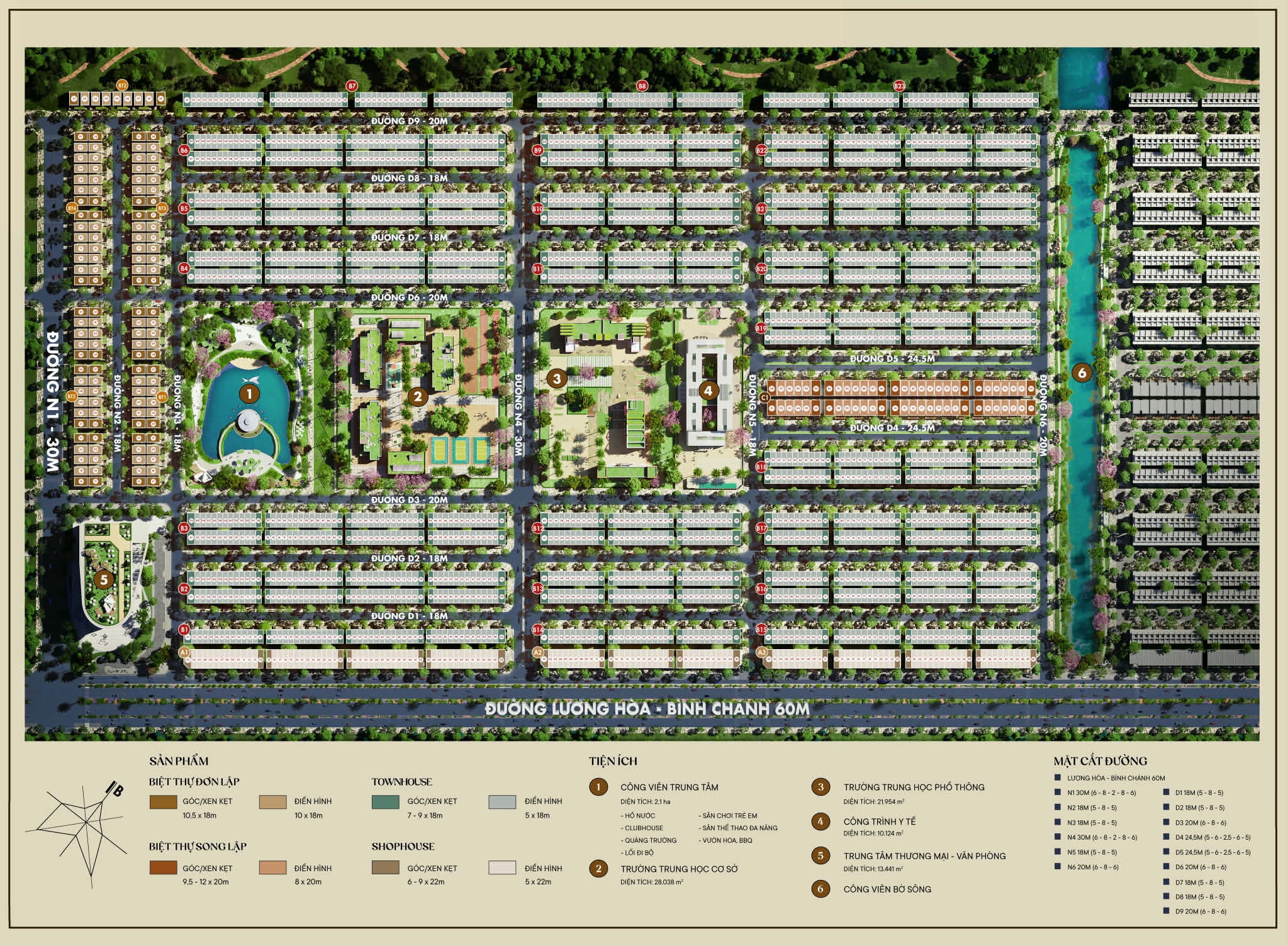 Mặt bằng tổng thể phân lô chi tiết dự án Dragon Eden Long An 146,8ha